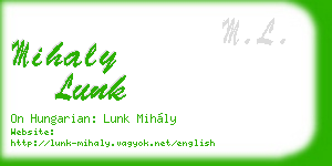mihaly lunk business card